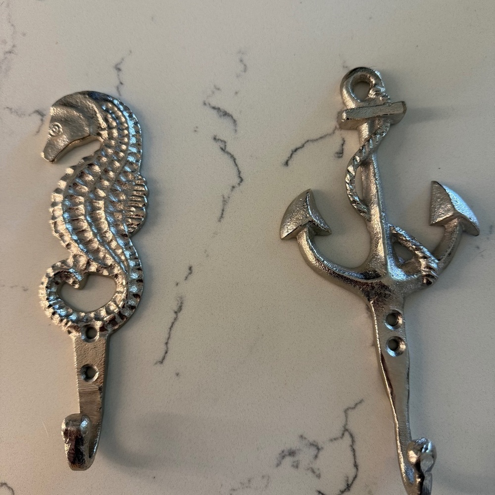 Anchor and Seahorse Wall Hooks